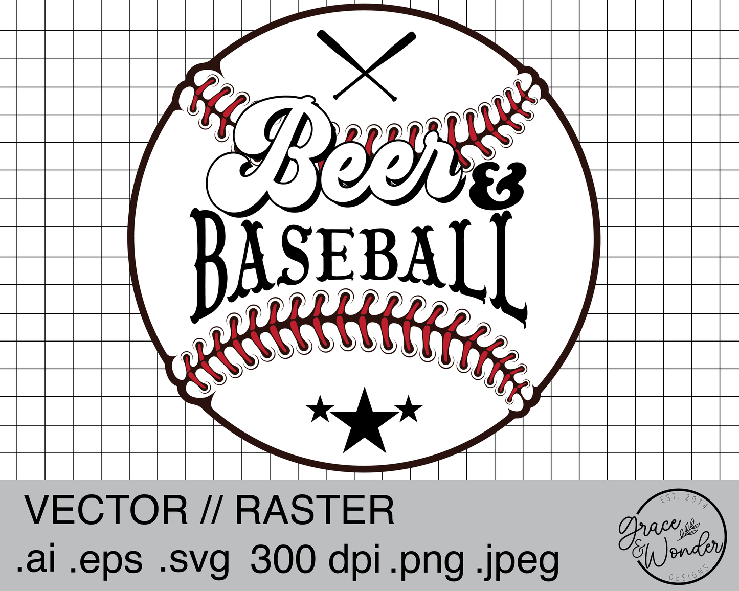 Beer and Baseball | Digital Download | .SVG .PNG .EPS | Sublimated & Vinyl Ready