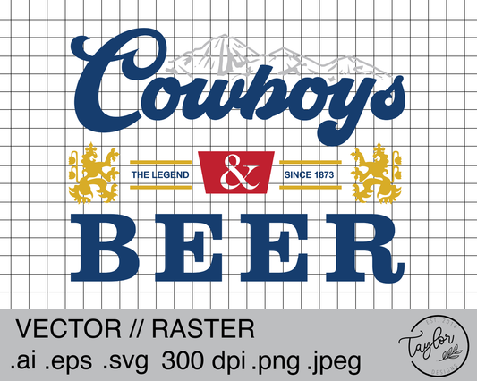 Cowboys and Beer | Digital Download | .SVG .PNG .EPS | Sublimated & Vinyl Ready