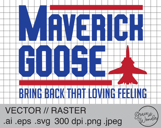 Maverick Goose | Digital Download | .SVG .PNG .EPS | Sublimated & Vinyl Ready