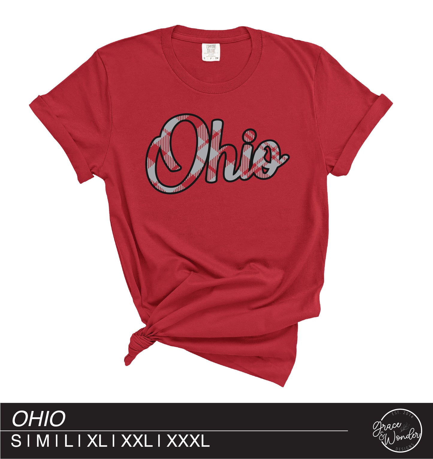 Ohio Plaid | Graphic Tee | Bella Canvas