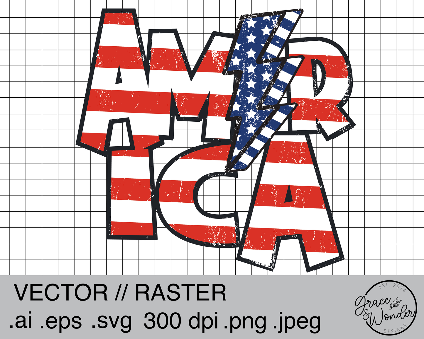 America Bolt | Digital Download | .SVG .PNG .EPS | Sublimated & Vinyl Ready