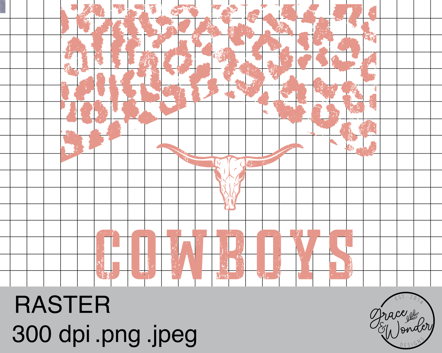 Cowboys Leopard Print Marborol | Digital Download | .PNG  | Sublimation Ready