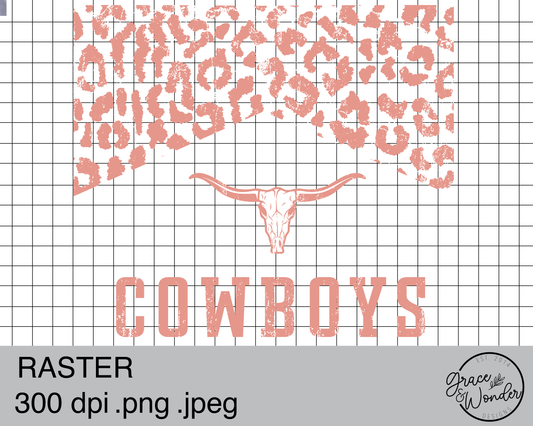 Cowboys Leopard Print Marborol | Digital Download | .PNG  | Sublimation Ready