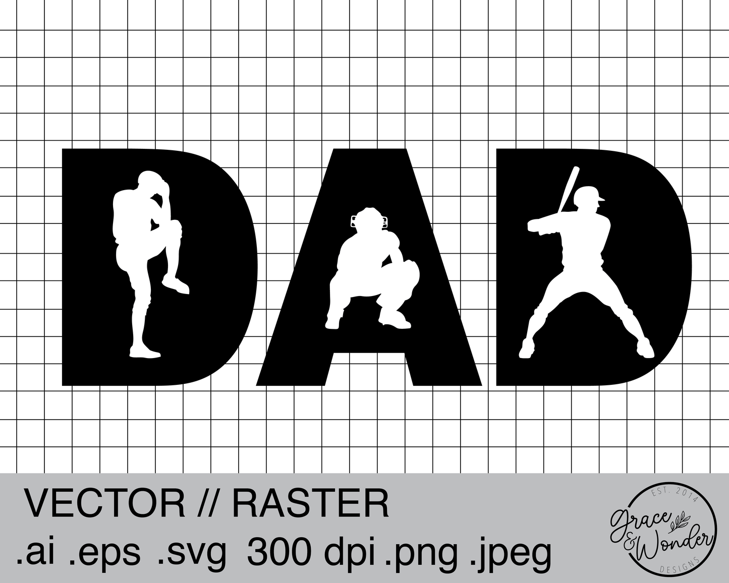 DAD Baseball | Digital Download | .SVG .PNG .EPS | Sublimated & Vinyl Ready