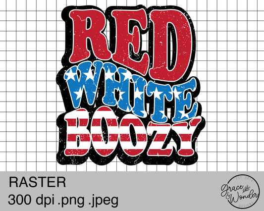 Red White Boozy | Digital Download | .PNG .SVG | Circuit Ready | Sublimation Ready