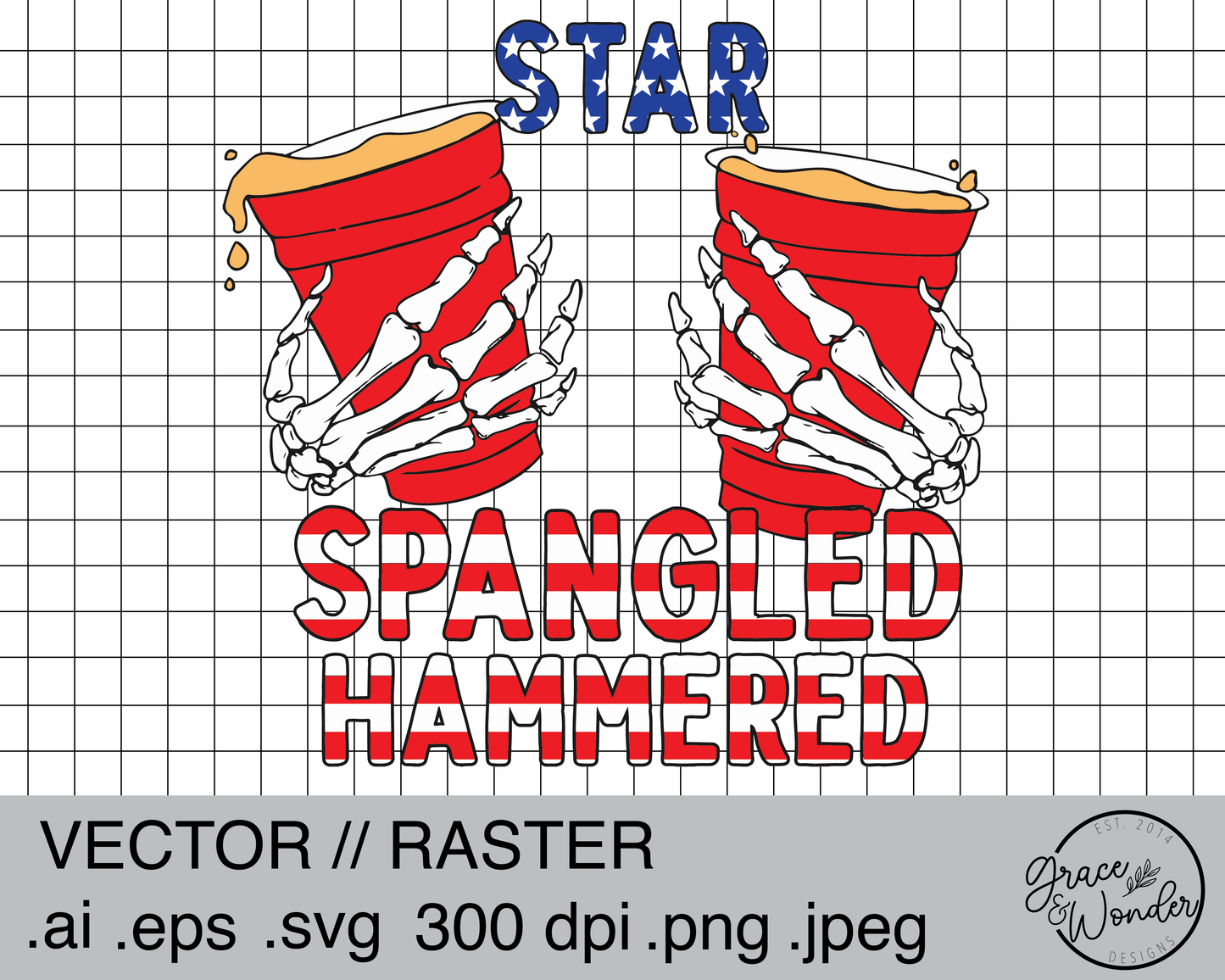 Star Spangled Hammered | Digital Download | .PNG  | Sublimation Ready