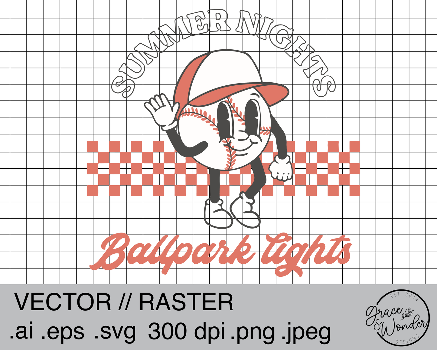 Summer Nights and Ballpark Lights | Digital Download | .SVG .PNG .EPS | Sublimated & Vinyl Ready