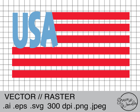 USA Flag | Digital Download | .SVG .PNG .EPS | Sublimated & Vinyl Ready