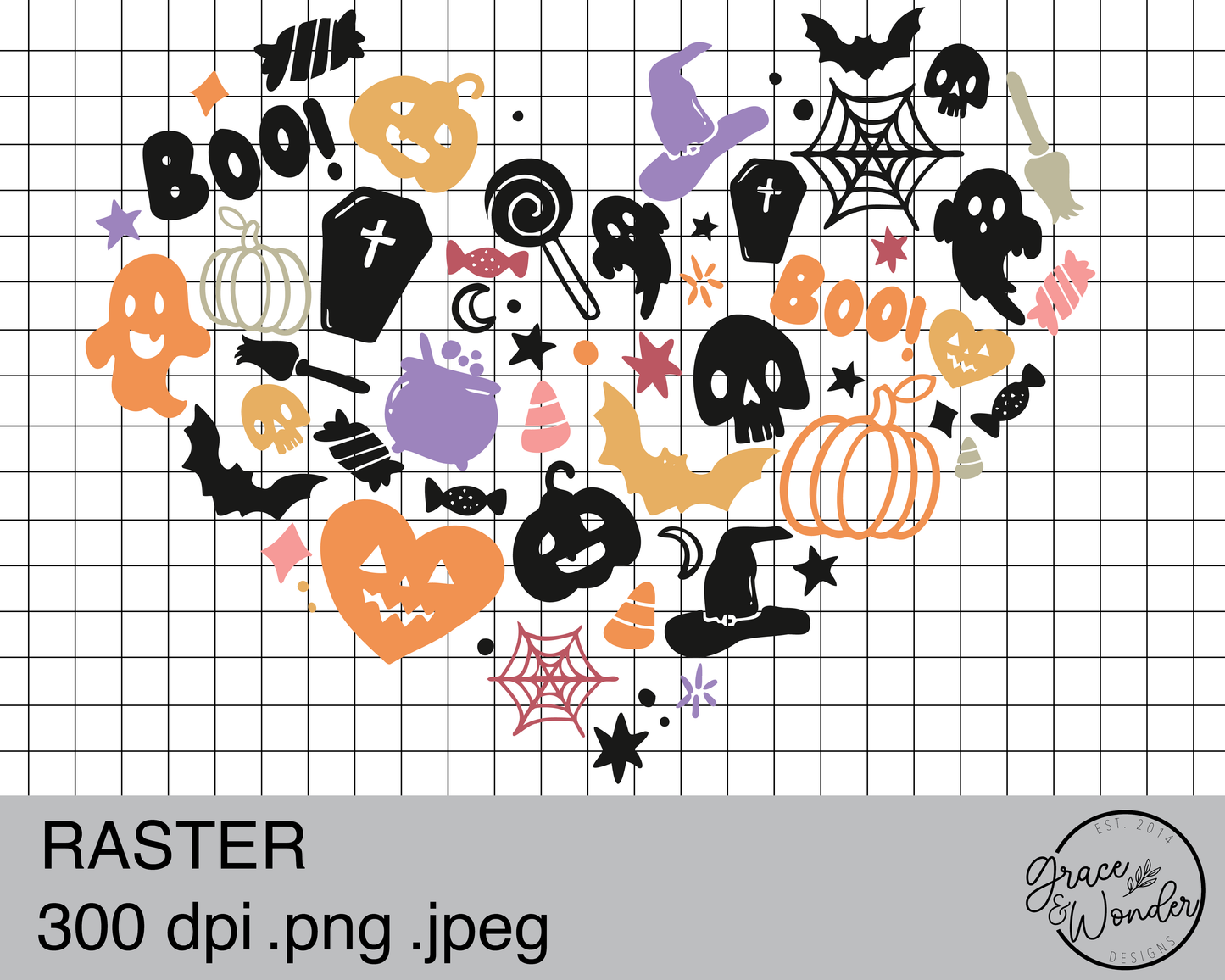 Halloween Heart | Digital Download | .PNG  | Sublimation Ready